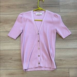 Loft pale pink button down size XS